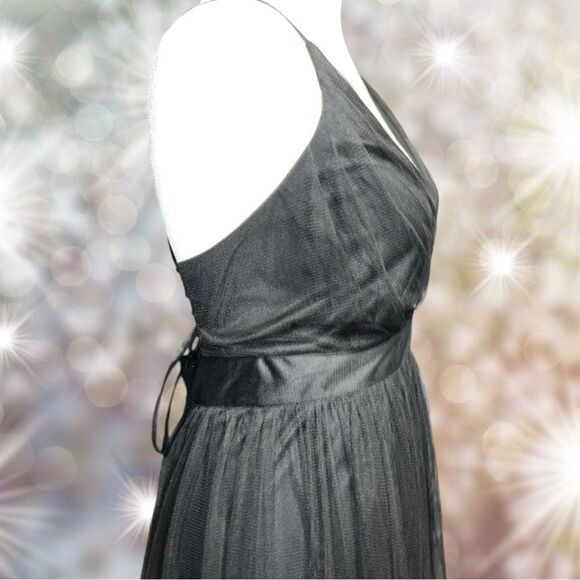Windsor beautiful black tulle long lace up back prom or formal dress. - Picture 12 of 15